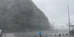 Heavy Rain due to Typhoon Lan in Japan