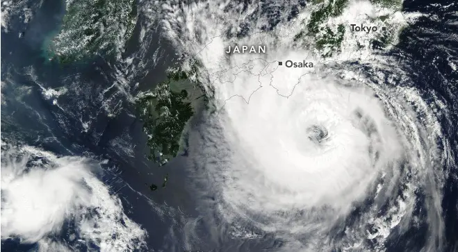 Satellite Images of Typhoon Lan movement