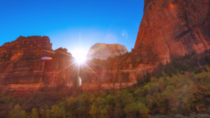sun rise view from the Zion National Park