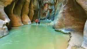 view of challenging of Narrows in Zion National Park