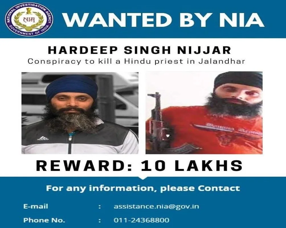 Pic of Hardeep wanted image issued by Indian Govt
