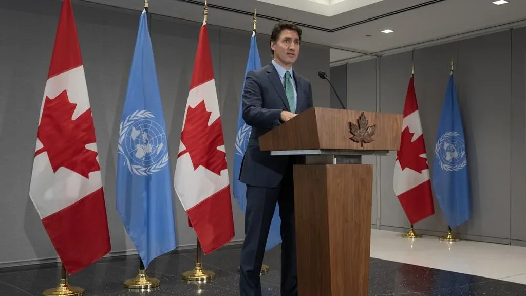Pic of PM Justin Trudeau at United Nations New York Justin Trudeau Knocking Out India: Canada vs. India