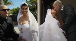 marriage pics of Kourtney Kardashian with Travis Barker 