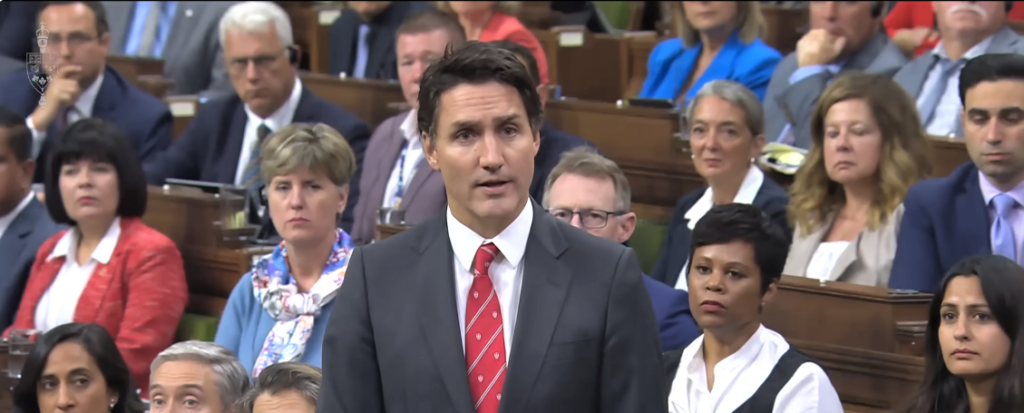 pic of PM Trudeau addressed Canadians and Parliament Justin Trudeau Knocking Out India: Canada vs. India