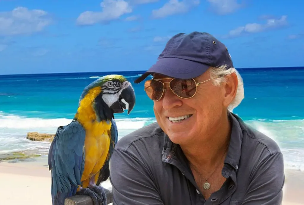 Jimmy Buffett: Life and Legacy of a Music Legend with parrot at beach