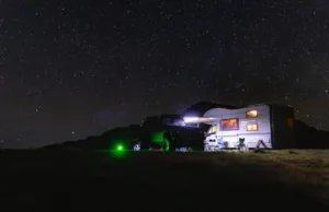 beautiful click of RV camping Night time