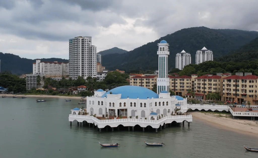 Ariel view of Floating Mosque Penang