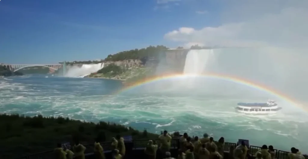 top view of  Niagara Falls rainbow