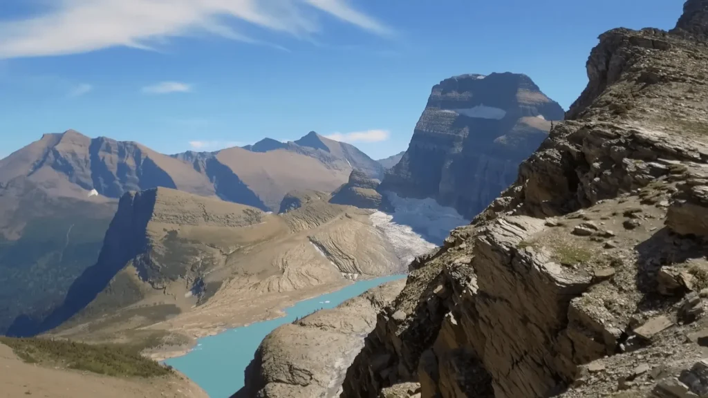 View of Mountains & lake at Glacier National Park