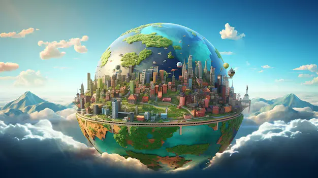 image showing world as global village