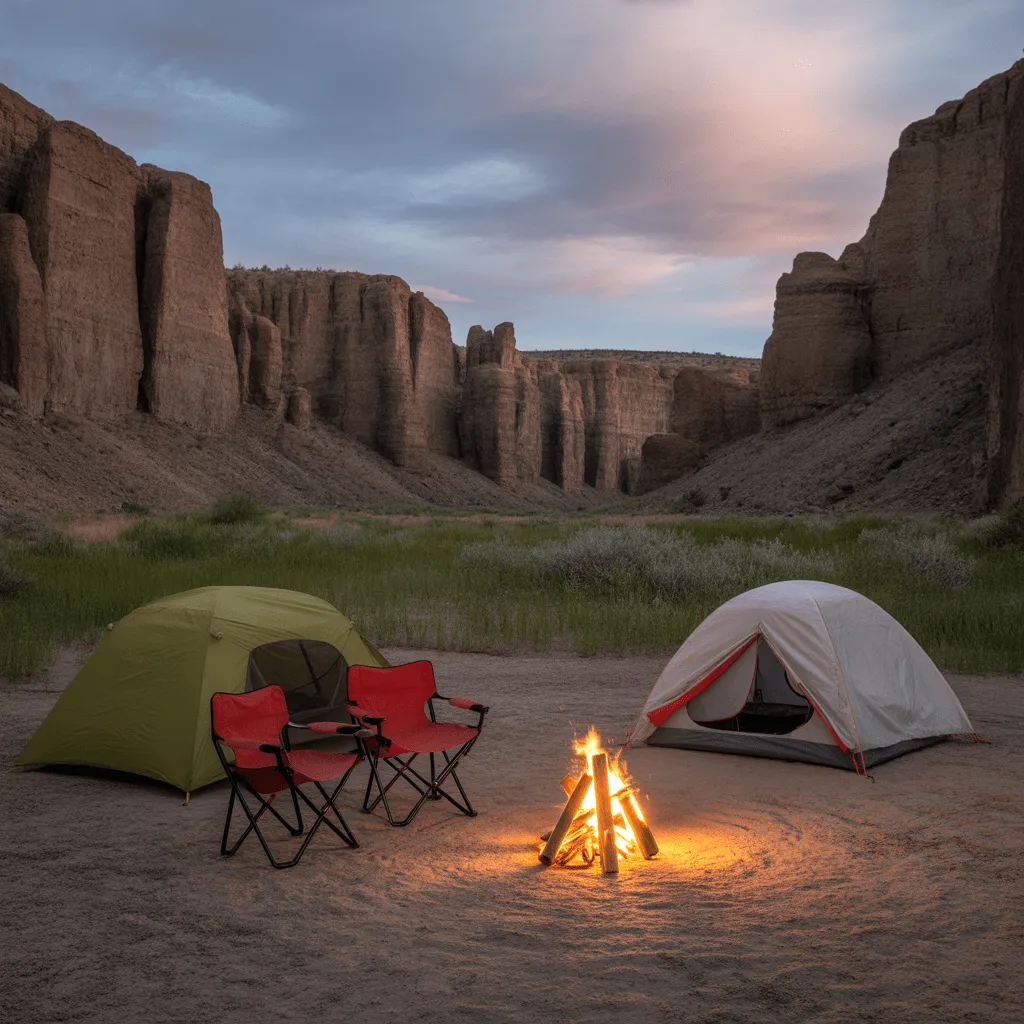 Leslie Gulch: All You Need to Know About This Oregon Gem (Hiking, Camping, History) 5 A tranquil campsite at Slocum Creek Campground in Leslie Gulch, offering a peaceful retreat in Oregon’s rugged landscape.