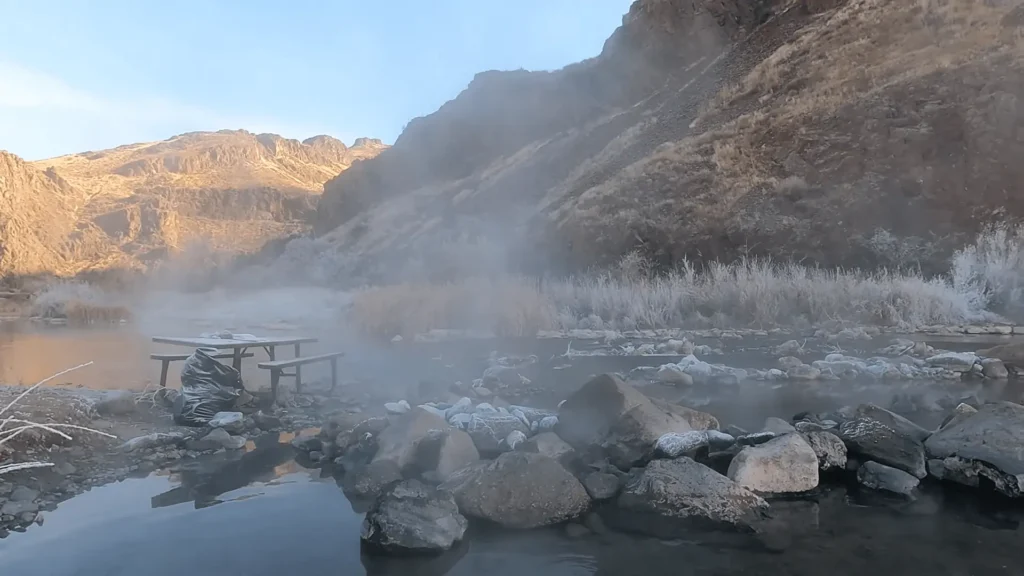 Leslie Gulch: All You Need to Know About This Oregon Gem (Hiking, Camping, History) 7 Hot water, benches Mountains at Snively Hot Springs At Leslie Gulch