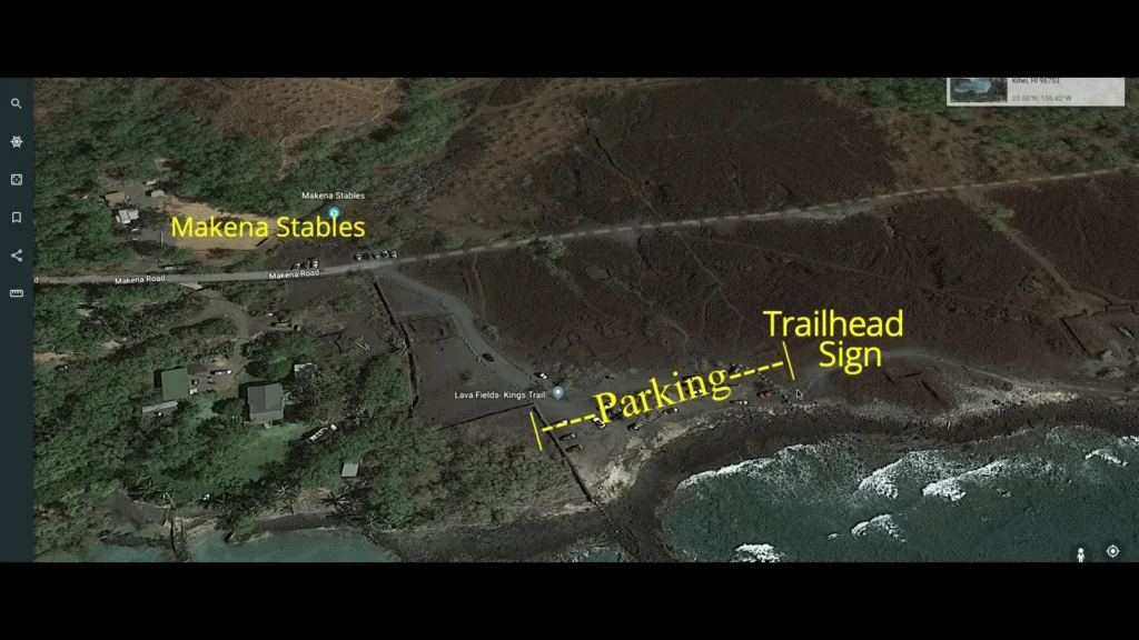 La Perouse Bay: A Complete Guide to Maui's Southern Paradise 8 image showing parking and trail map of La Perouse Bay