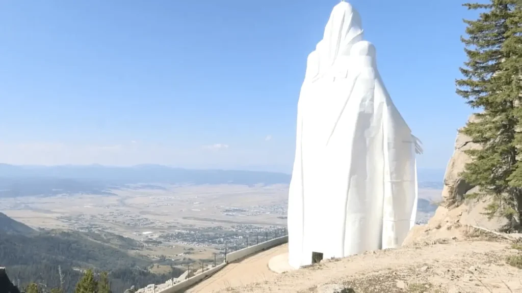 view from Behind the statue of Lady of the Rockies,