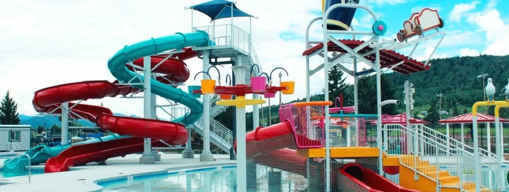 pic of slides of Ridge Waters Park, Butte Montana 