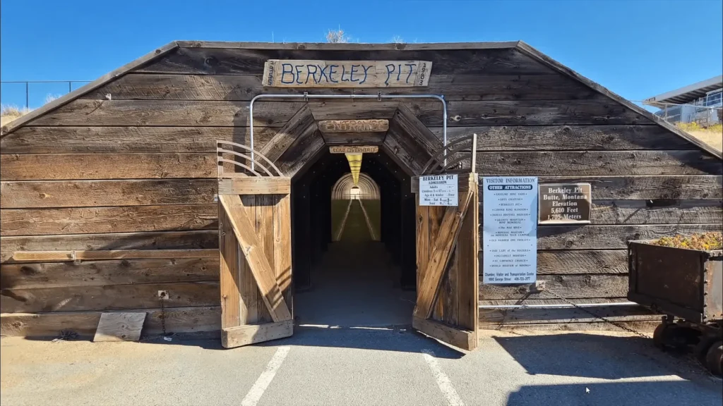 entrance gate of Berkeley pit, things to do in butte Montana 