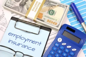 image of dollars, calculator paper, employment-insurance