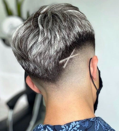 v shape fade haircut.