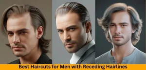 messy medium hairstyle for men with receding hairline