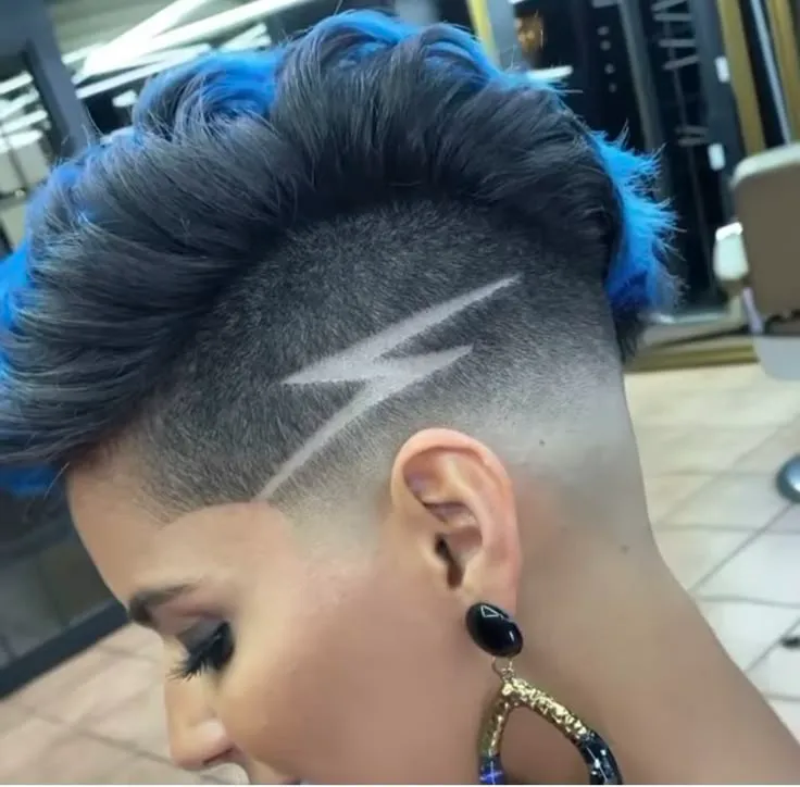Best Lightning Bolt Haircut Styles:A Step-by-Step Guide 6 image of Colored Lightning Bolt Haircut