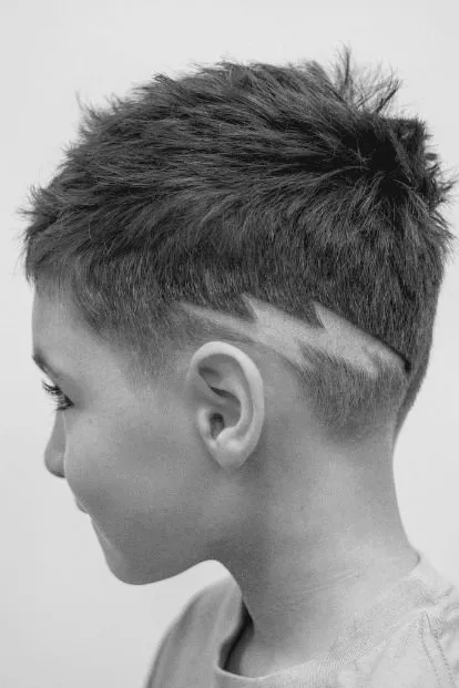 Best Lightning Bolt Haircut Styles:A Step-by-Step Guide 4 image of Double Lightning Bolt Haircut