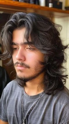 Long Wolf Cut Men hairs styles image