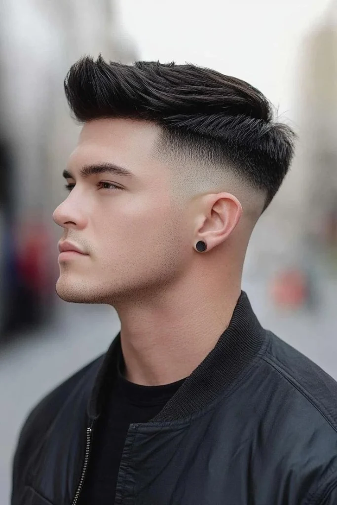 image of Mid-Fade Quiff Haircut, men's haircut