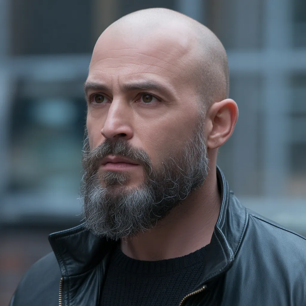 Best Bald Haircut Styles for Men: The Ultimate Guide (with Images) 2026 9 bald head with full beard hairstyle