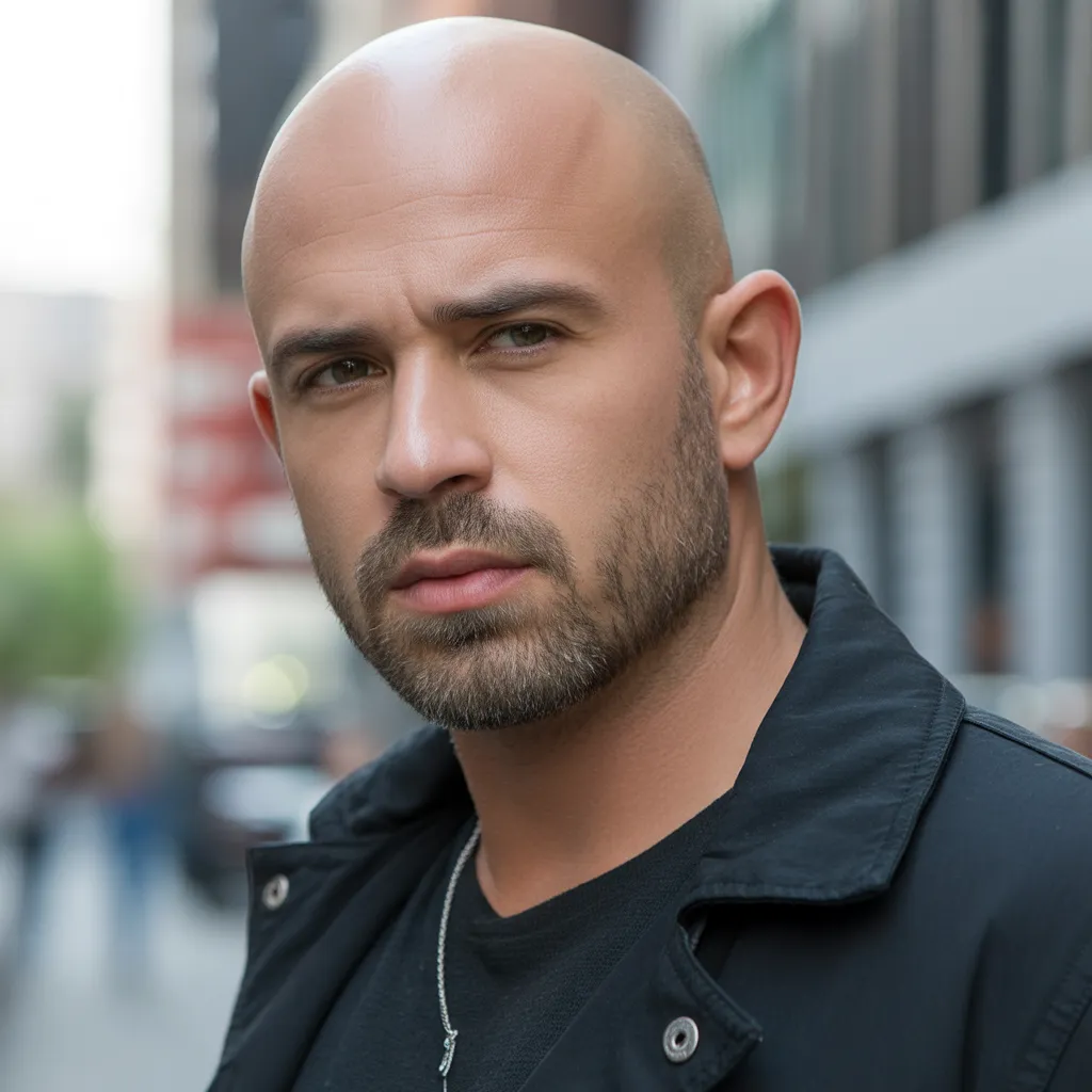 Best Bald Haircut Styles for Men: The Ultimate Guide (with Images) 2026 6 bald head with stubble beard style
