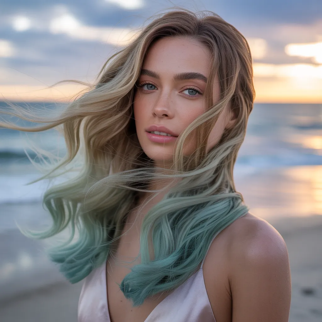 Best Mermaid Haircut Styles: The Ultimate Guide (with Images) 4 Best mermaid haircut style with long flowing layers and beachy waves inspired by ocean movement.