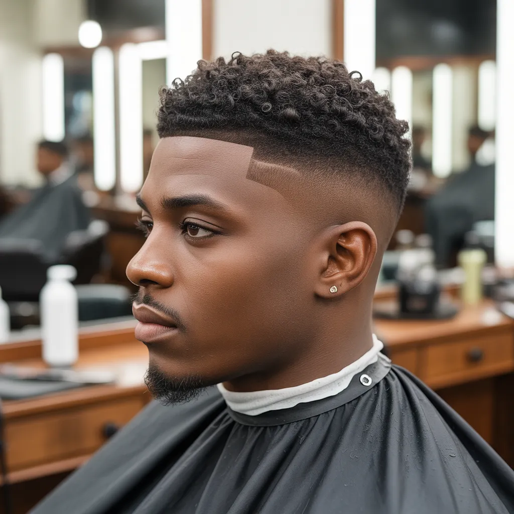 Best Boosie Fade Haircuts for Men: A Step-by-Step Guide 10 Man with a curly top Boosie fade haircut showing natural curls and high fade
