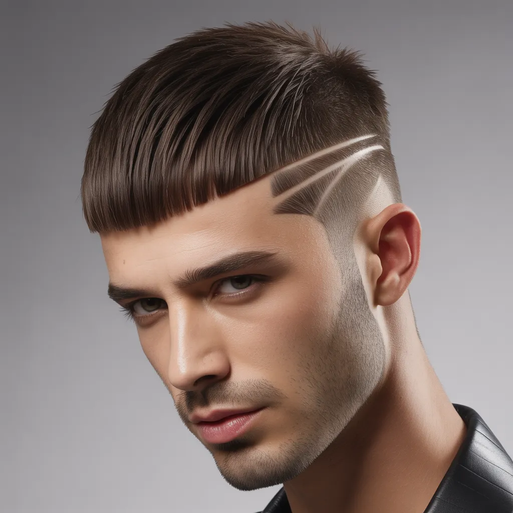 Celebrity inspired bullet haircut with modern mullet styling