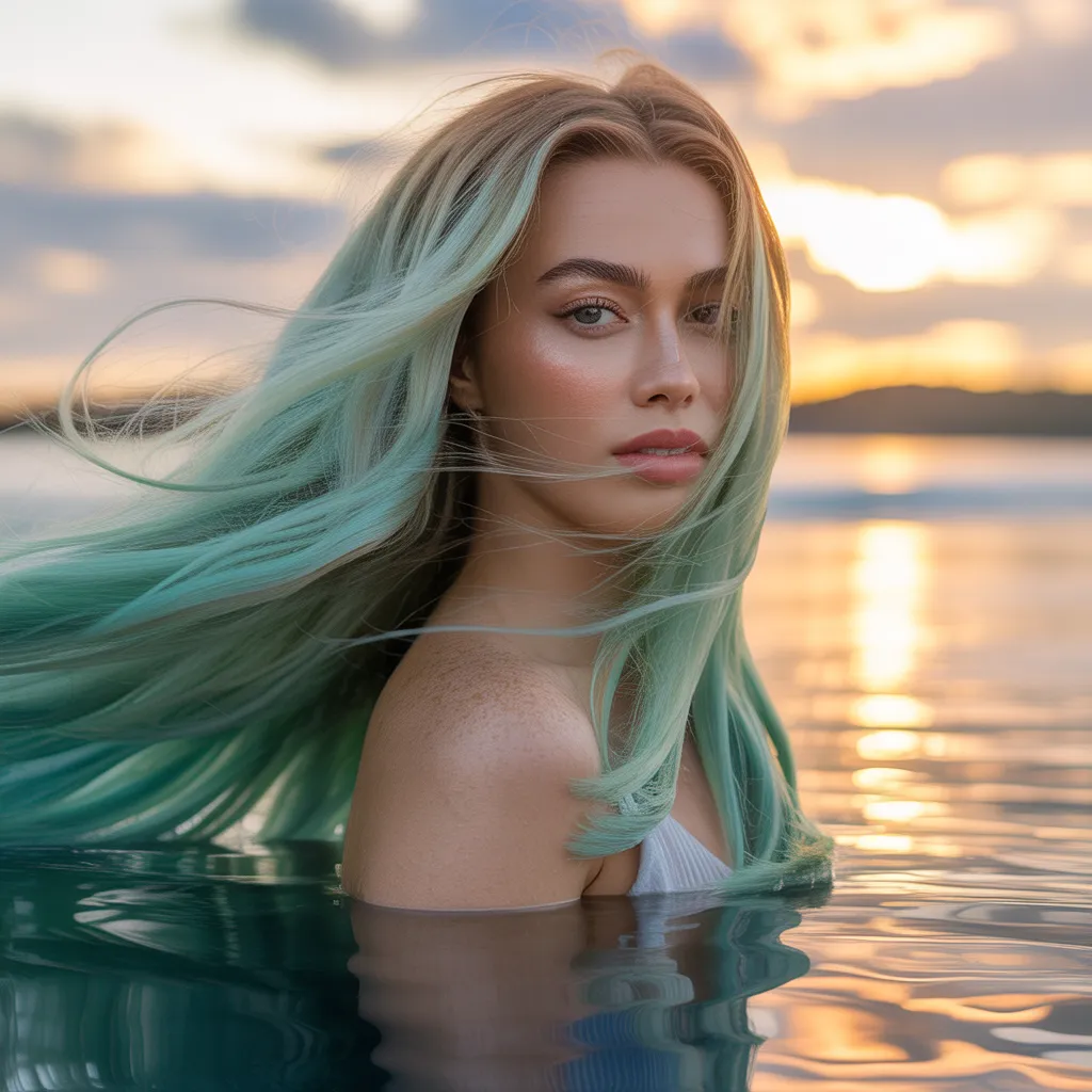 Best Mermaid Haircut Styles: The Ultimate Guide (with Images) 8 Long mermaid hairstyle with flowing ocean inspired layers.