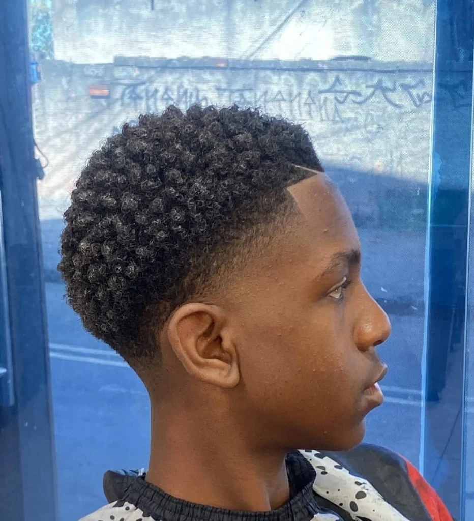low fade haircut black  image