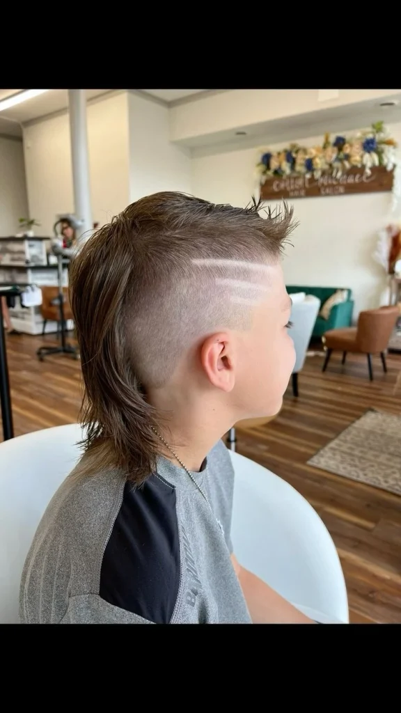 image of modern mullet, kids mullet haircut