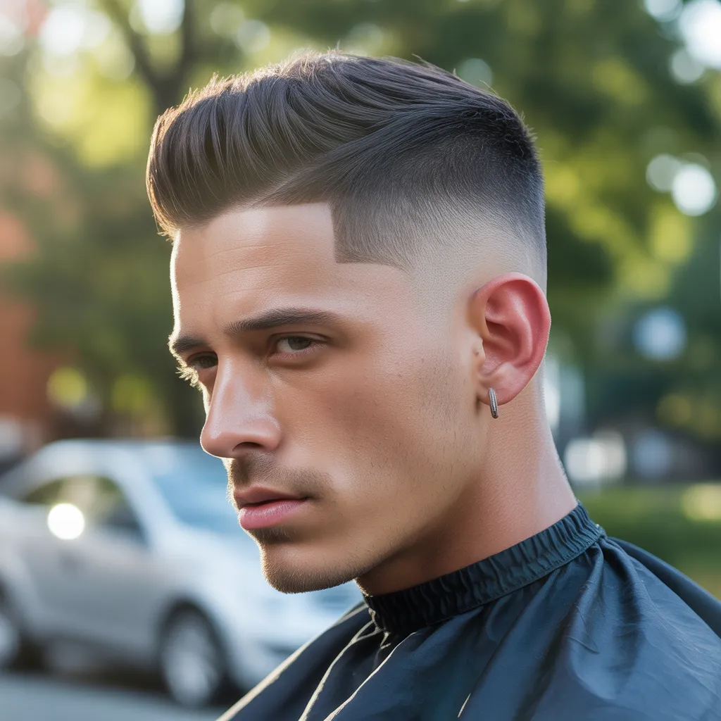 Best Boosie Fade Haircuts for Men: A Step-by-Step Guide 2 Young man with a tapered Boosie fade haircut featuring a soft fade and squared-off top