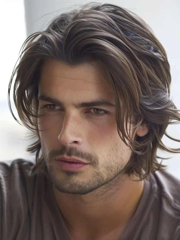 10 Trendy Triangle Face Haircut for Men in 2025 5 image of Layered Medium-Length Hair triangle face shape haircut
