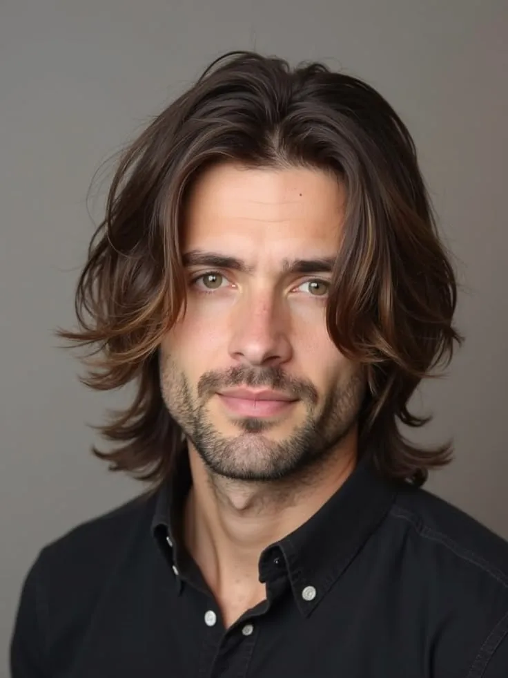10 Trendy Triangle Face Haircut for Men in 2025 11 image of Medium Shag Haircut triangle face shape haircut