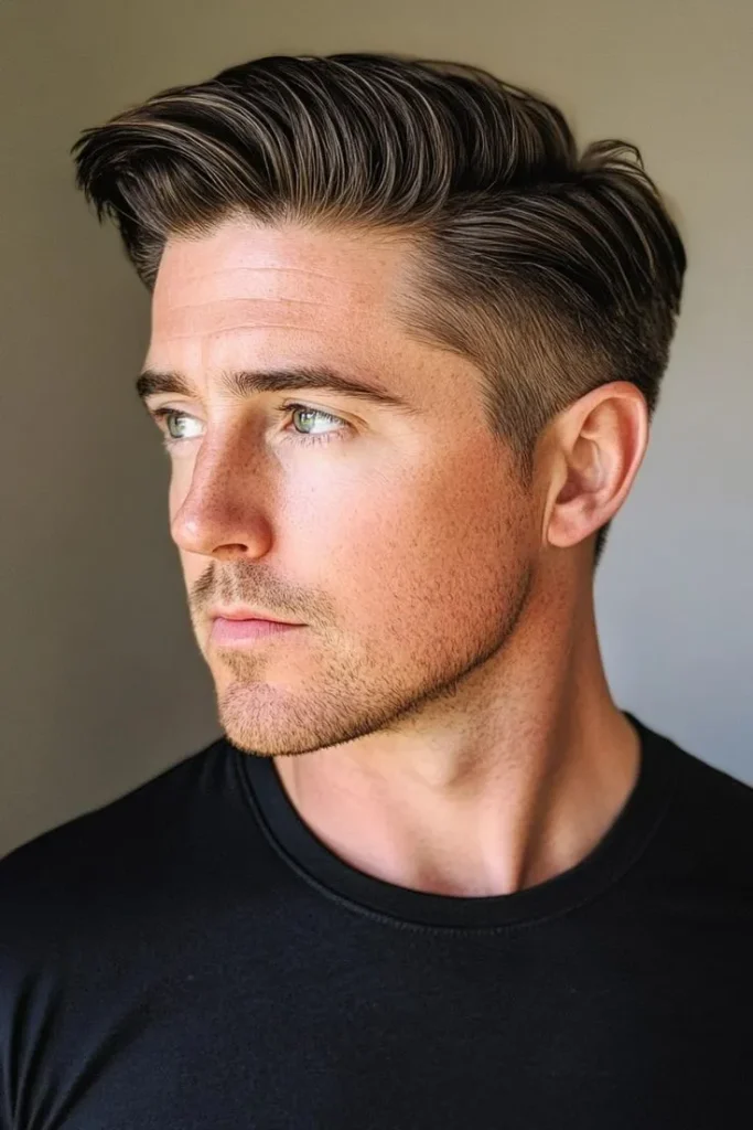 10 Trendy Triangle Face Haircut for Men in 2025 9 image of Side Part Hairstyle triangle face shape haircut