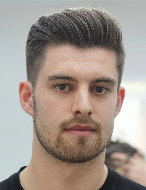 Top 10 Diamond Face haircut For Men 6 image of Slicked-Back Hairstyle