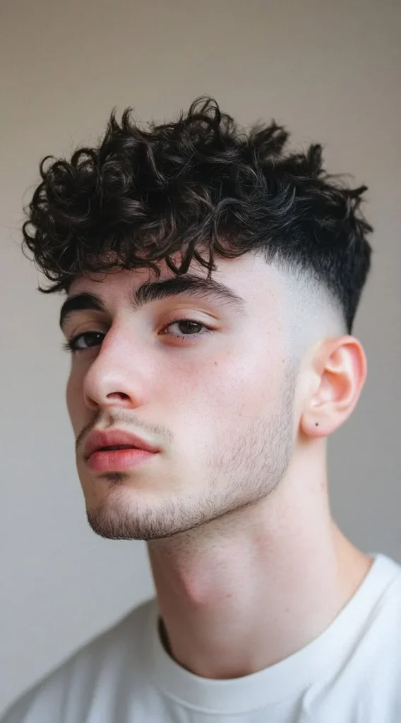 10 Trendy Triangle Face Haircut for Men in 2025 10 image of Soft Curly Top triangle face shape haircut