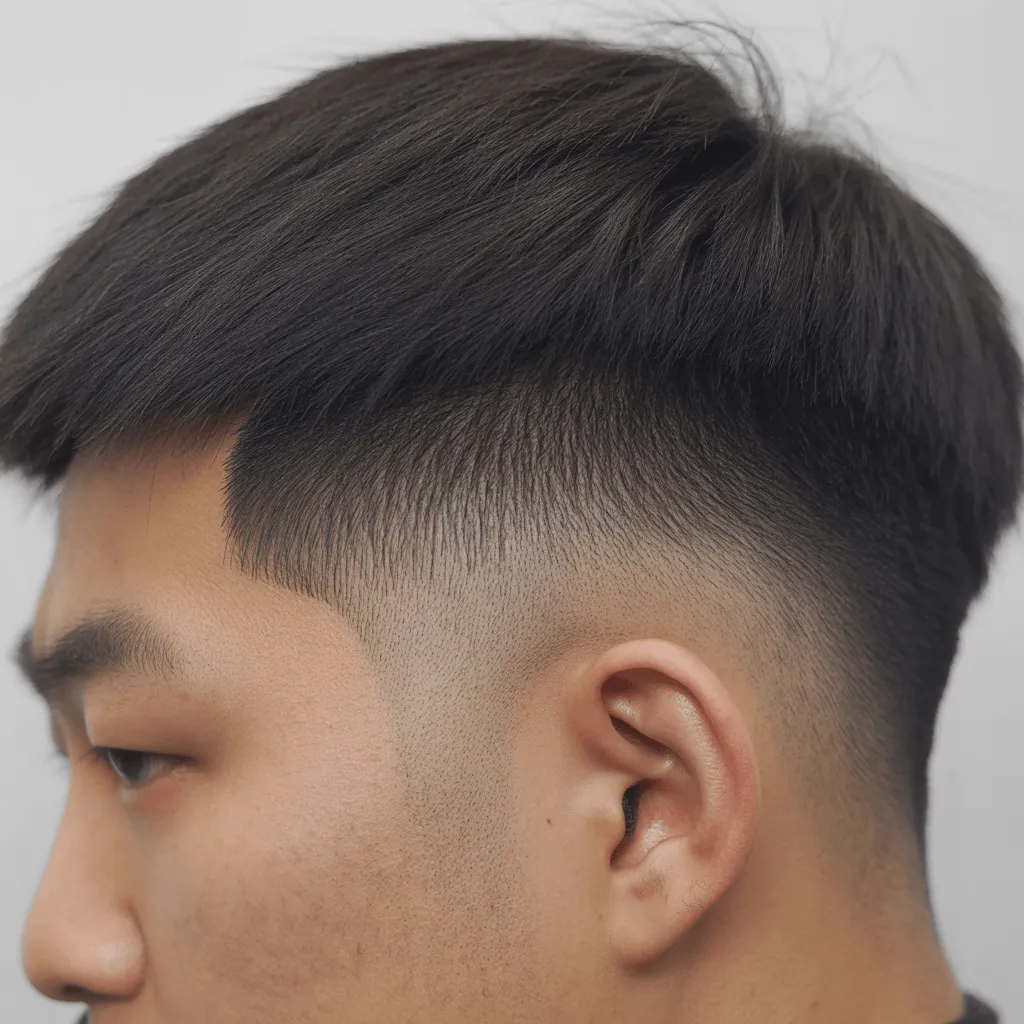 corte de cabello taper low fade estilo asiatico lacio