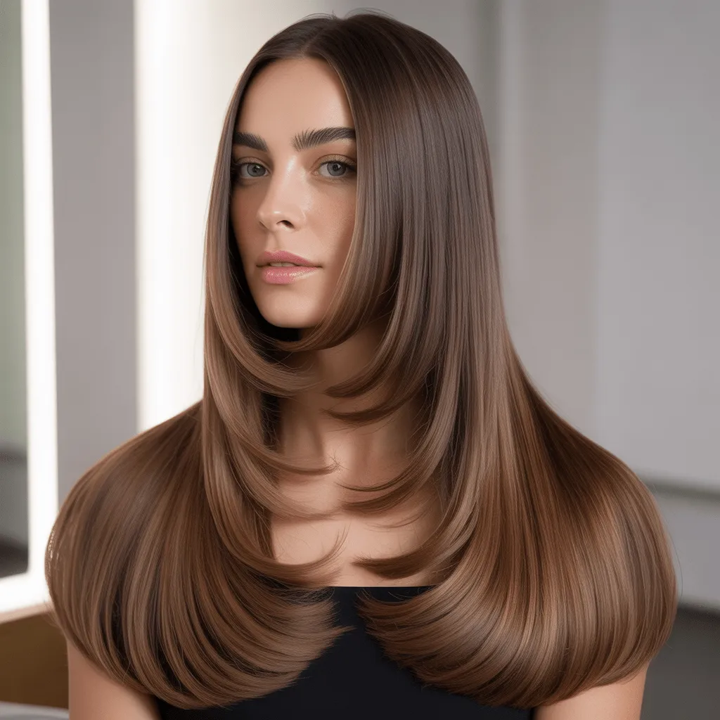 Butterfly Haircut for Long Hair 2026:Best Flattering Look 25 corte mariposa liso clasico