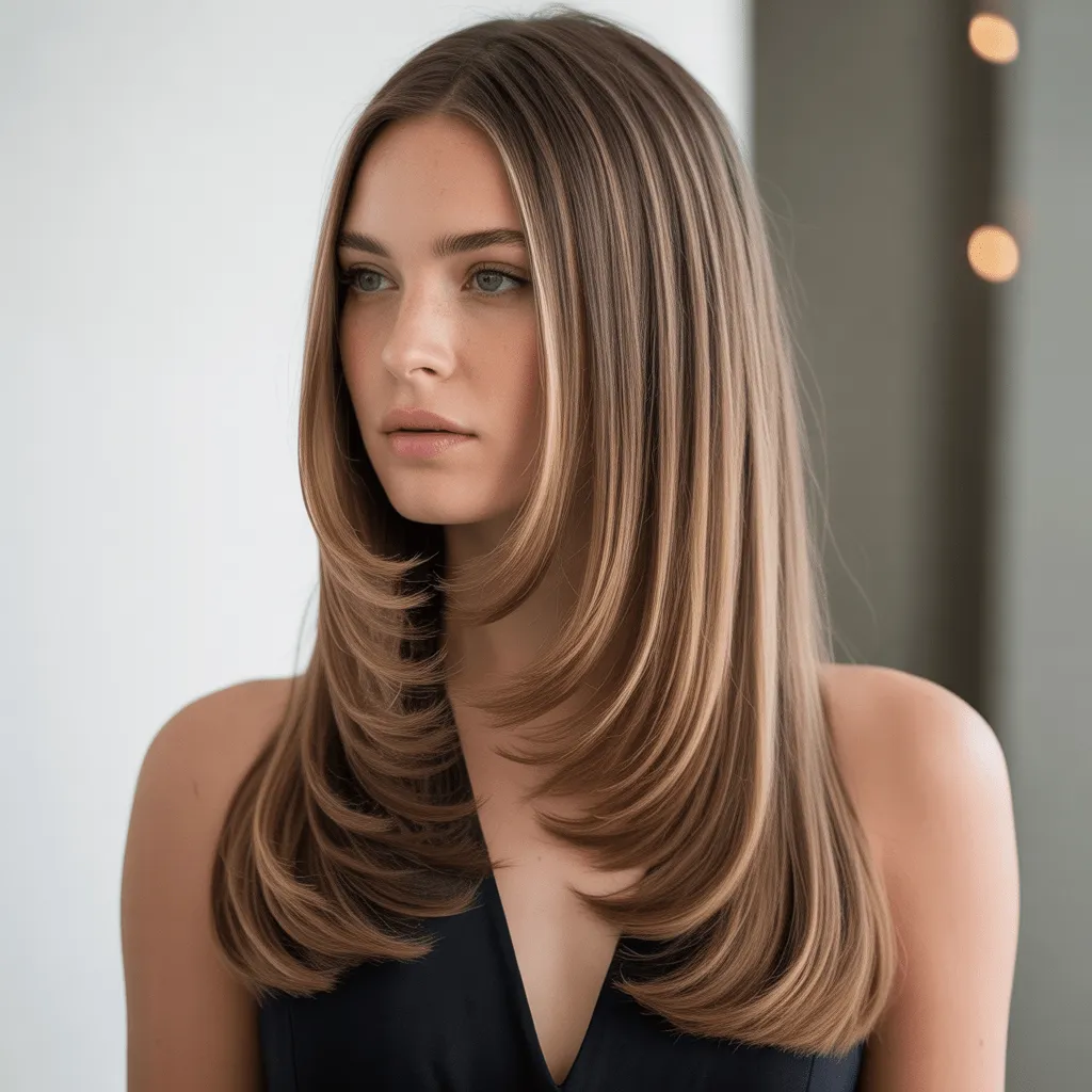 Butterfly Haircut for Long Hair 2026:Best Flattering Look 24 corte mariposa liso voluminoso