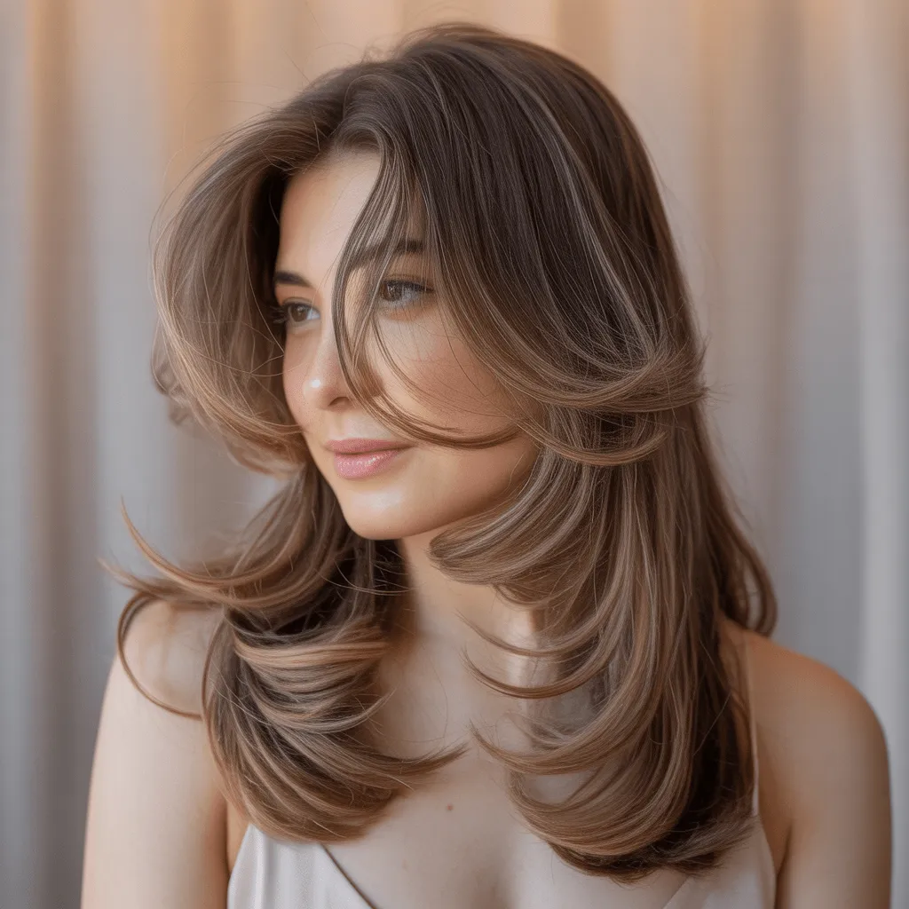 Butterfly Haircut for Long Hair 2026:Best Flattering Look 2 corte mariposa ondulado definido