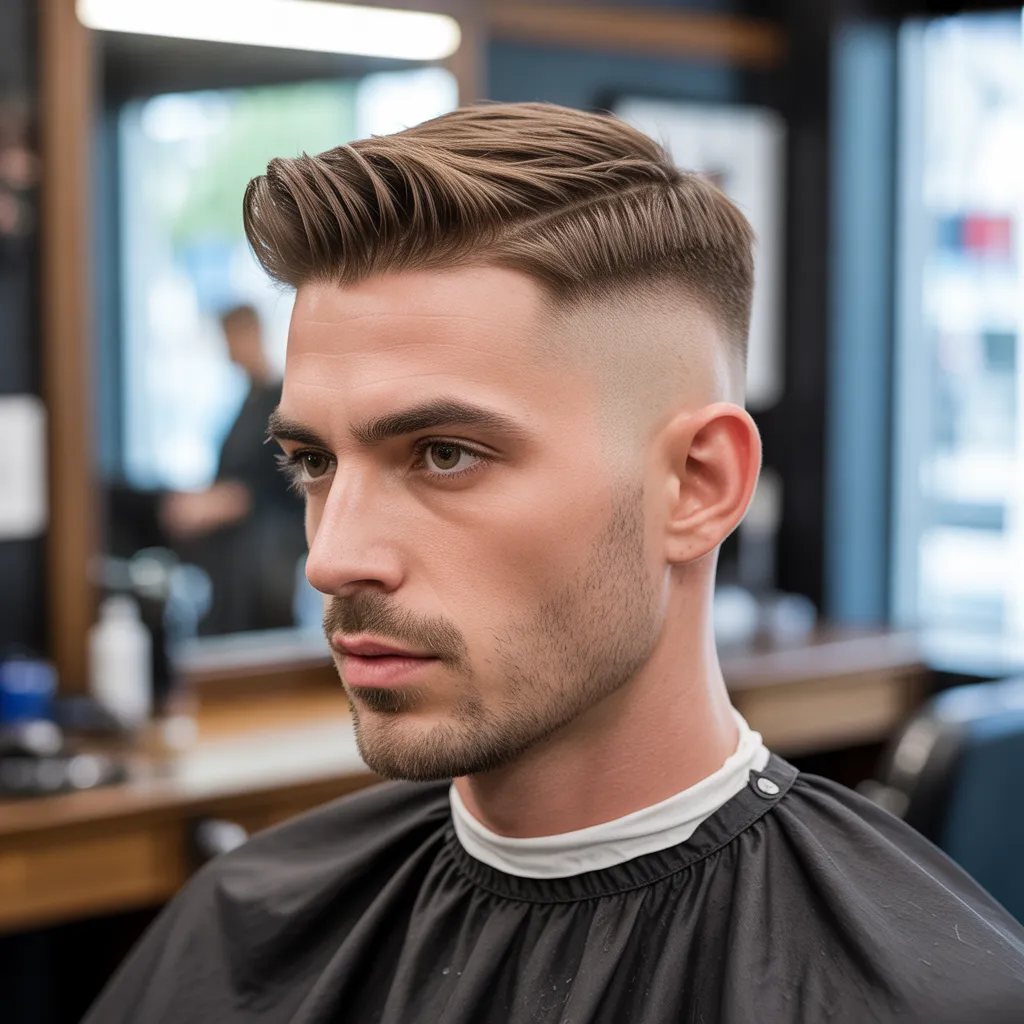 classic taper haircut for oval face men with clean faded sides and textured top trending men hairstyle 2026