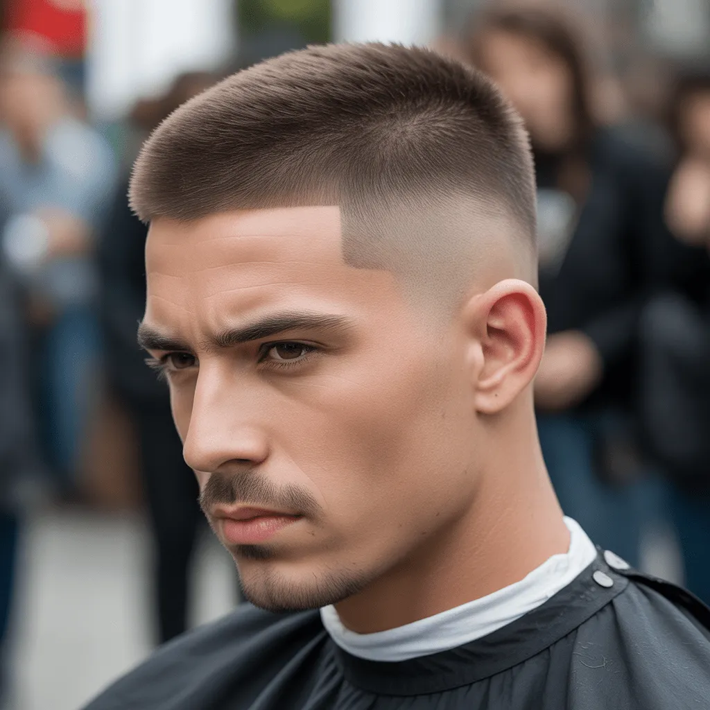 2025 Best Warrior Haircut Styles: The Ultimate Guide 3 A classic warrior haircut with short sides and a thick top, embodying sharp, bold lines for a commanding presence.