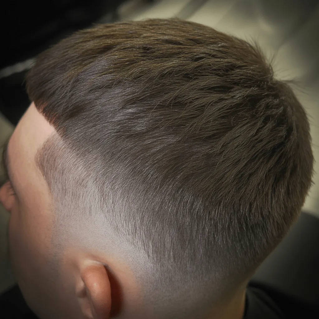 2025 Best Warrior Haircut Styles: The Ultimate Guide 4 A clean and edgy warrior haircut with short sides and a voluminous top, reflecting strength and masculinity.