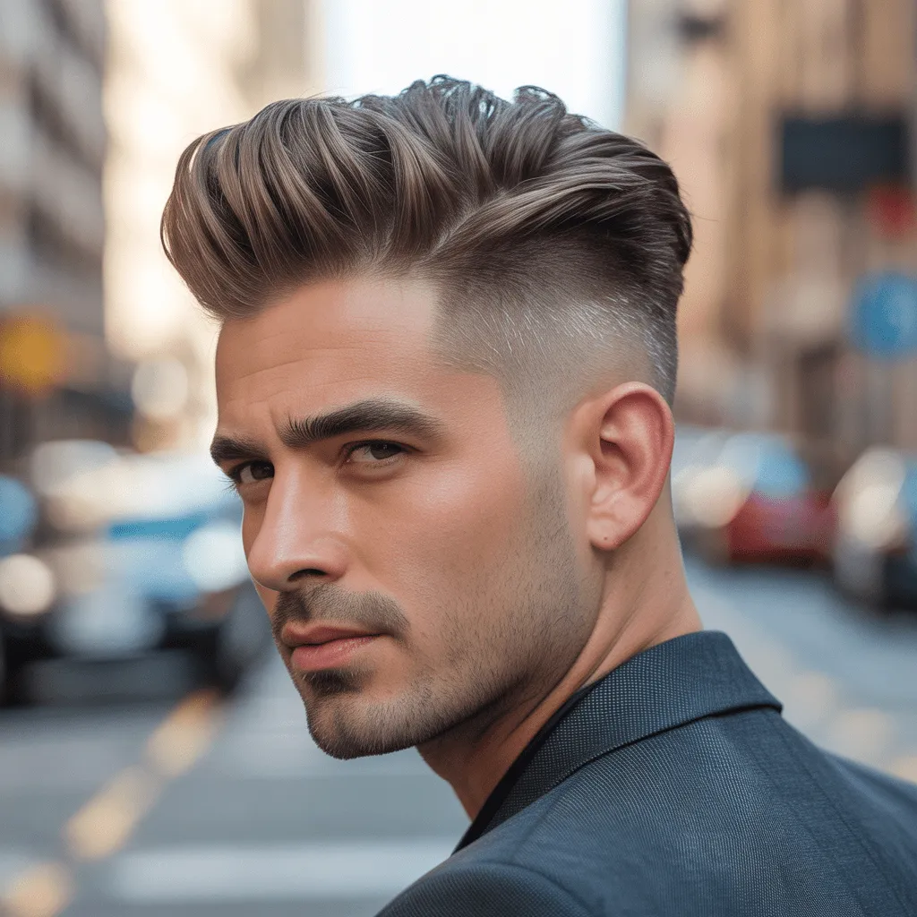 2025 Best Warrior Haircut Styles: The Ultimate Guide 10 A modern warrior haircut for men with short sides and longer top hair, ideal for both professional and casual occasions.