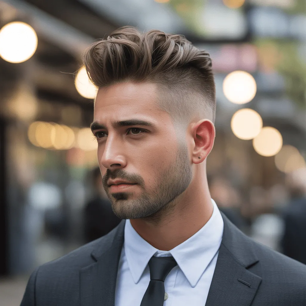 2025 Best Warrior Haircut Styles: The Ultimate Guide 7 A modern warrior-inspired haircut with short, sharp sides and a longer, textured top that exudes masculinity and style.